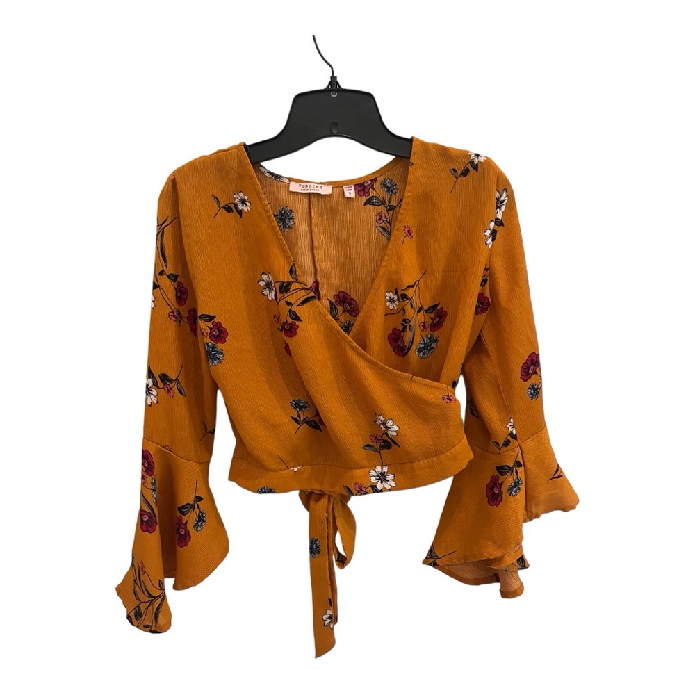 Long-sleeve floral blouse size S